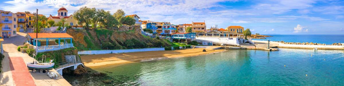 Traditional coastal village of Panormo, Rethimno, Crete, Greece.