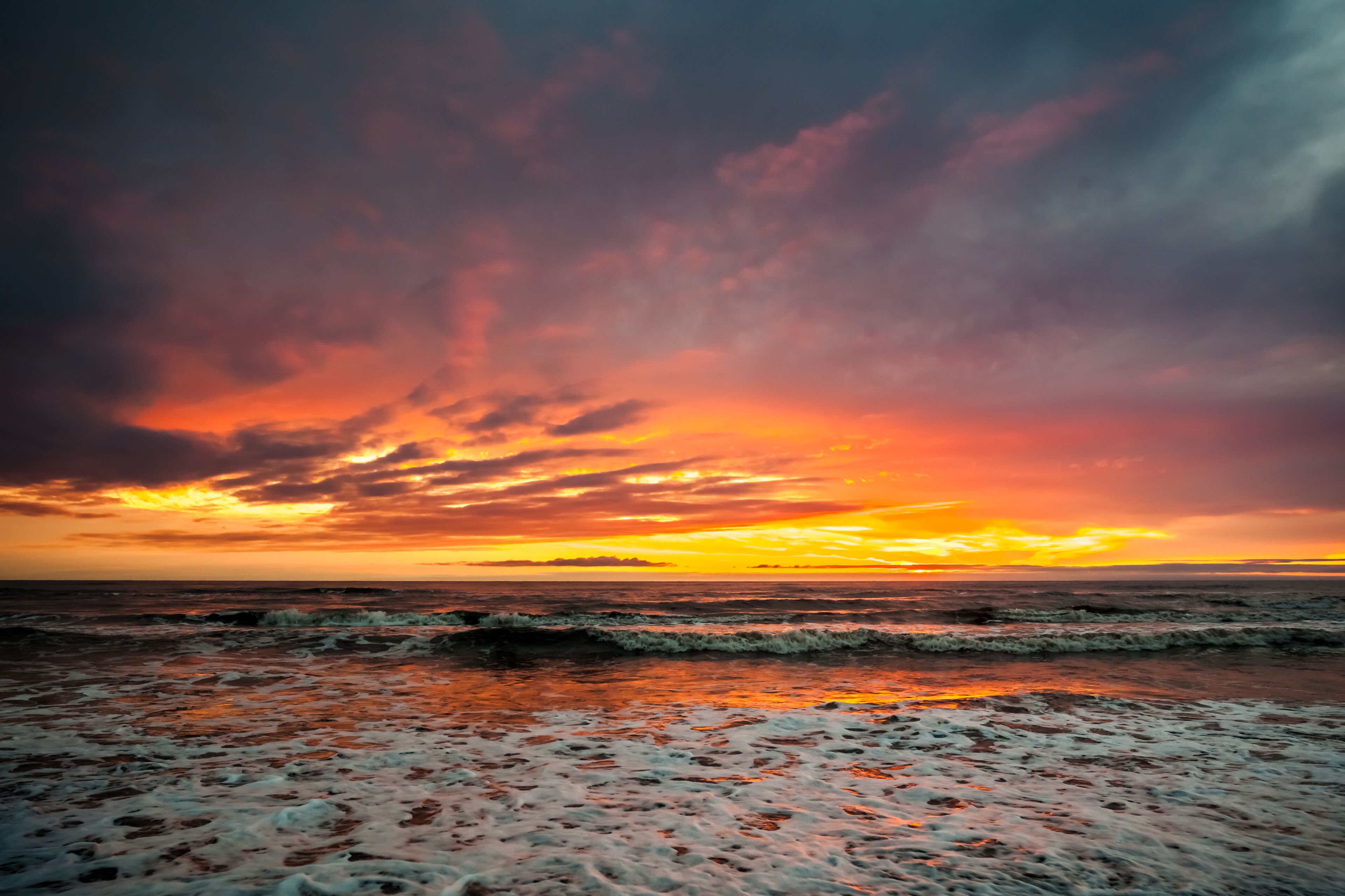 Colorful sunset in the Black Sea, Poti, Georgia