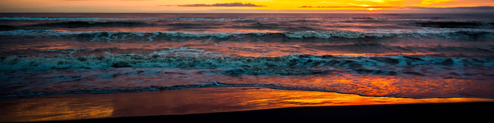 Colorful sunset in the Black Sea, Poti, Georgia