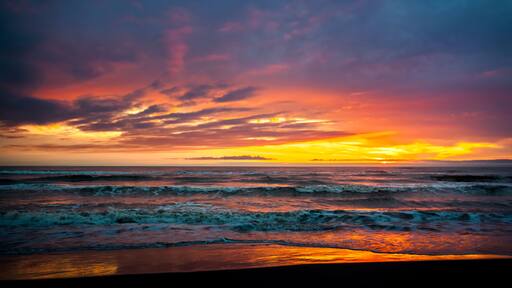 Colorful sunset in the Black Sea, Poti, Georgia