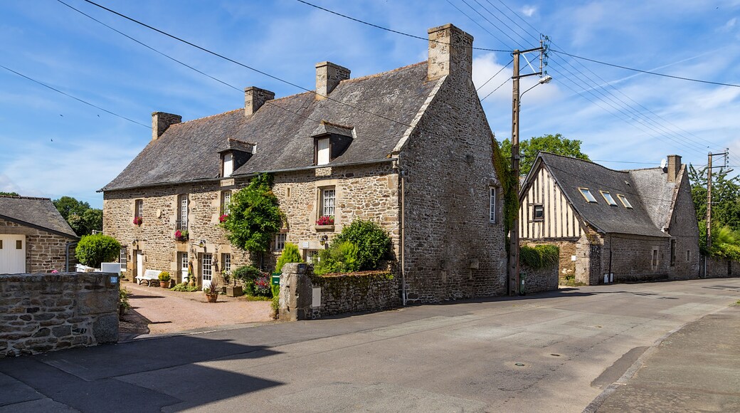 Lanvallay, France. Old stone buildings