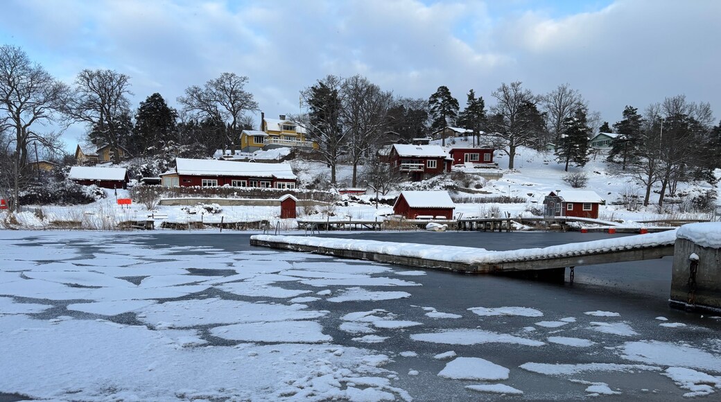 sweden, wintertime, snow, saltsjö boo, nacka, boo