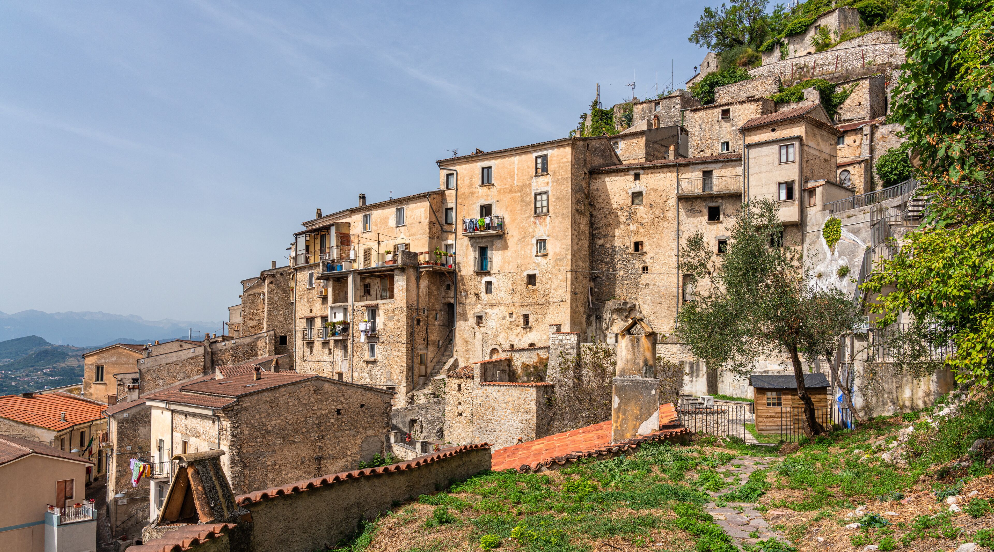 The historic center from the beautiful village of Pesche, in the Province of Isernia, Molise, Italy.