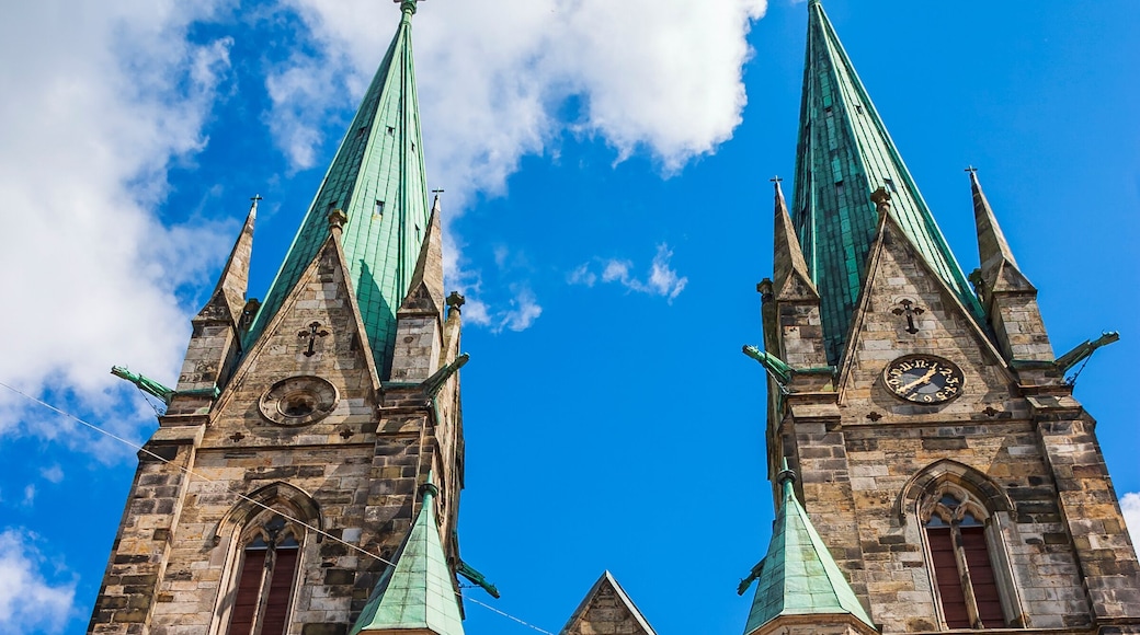 Cathedral towers at Skara city in Sweden