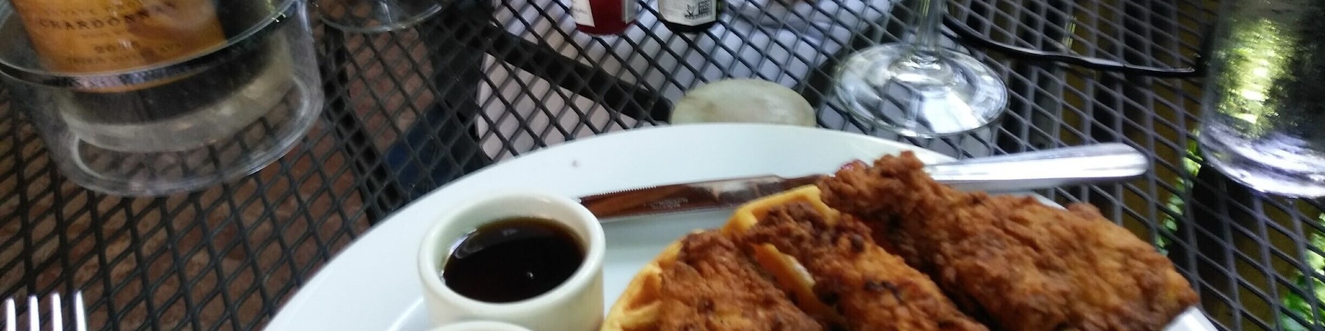 Chicken and waffles. One of the many fine dishes at the restaurant in this beautiful Yadkin Valley winery.