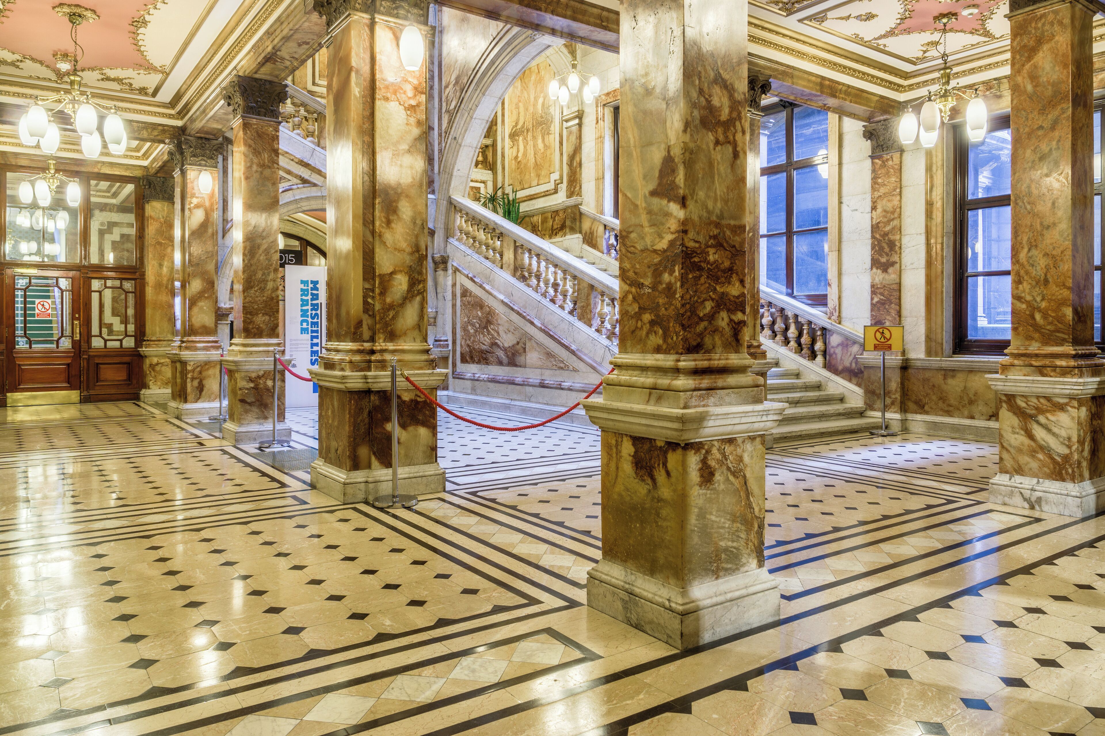 Glasgow City Chambers ground floor and Carrara marble staircase.