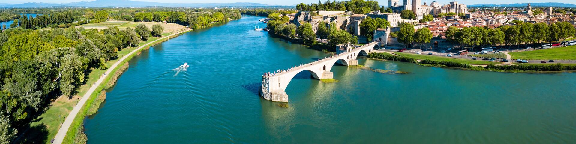 Avignon city aerial view, France