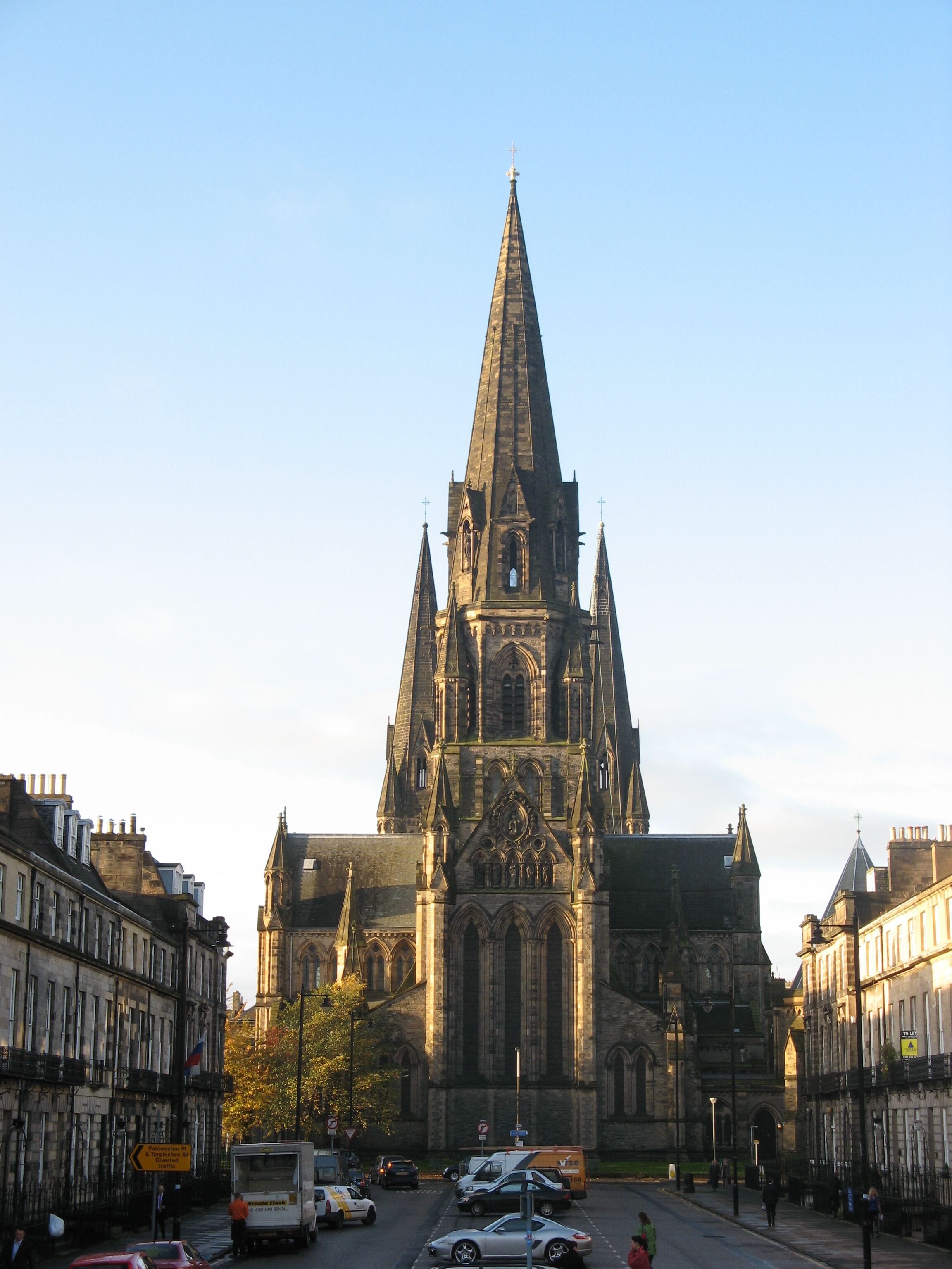 St Mary's Episcopal Cathedral, Edinburgh, viewed from the east, along Melville Street