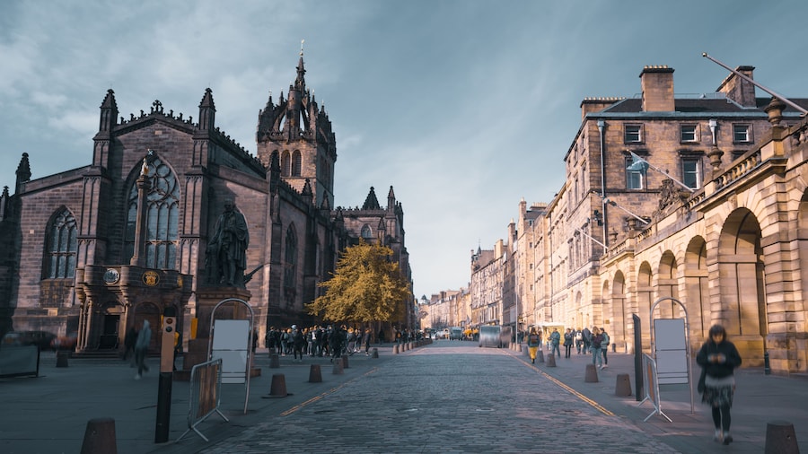 sunset time, Royal Mile, Edinburgh, Scotland