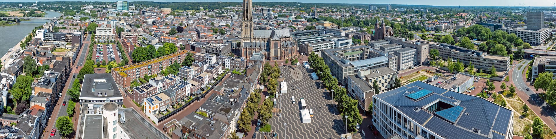 Aerial panorama from the city Arnhem in the Netherlands