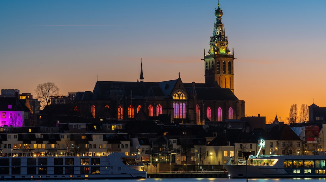Saint Stephen's Church in dutch city of Nijmegen in the evening
