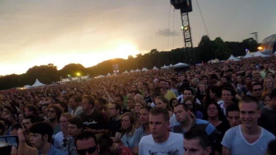An amazing crowd for the Red Hot Chili Peppers concert June 28, 2012. The venue is a huge outdoor theatre - about an hour train from Amsterdam.