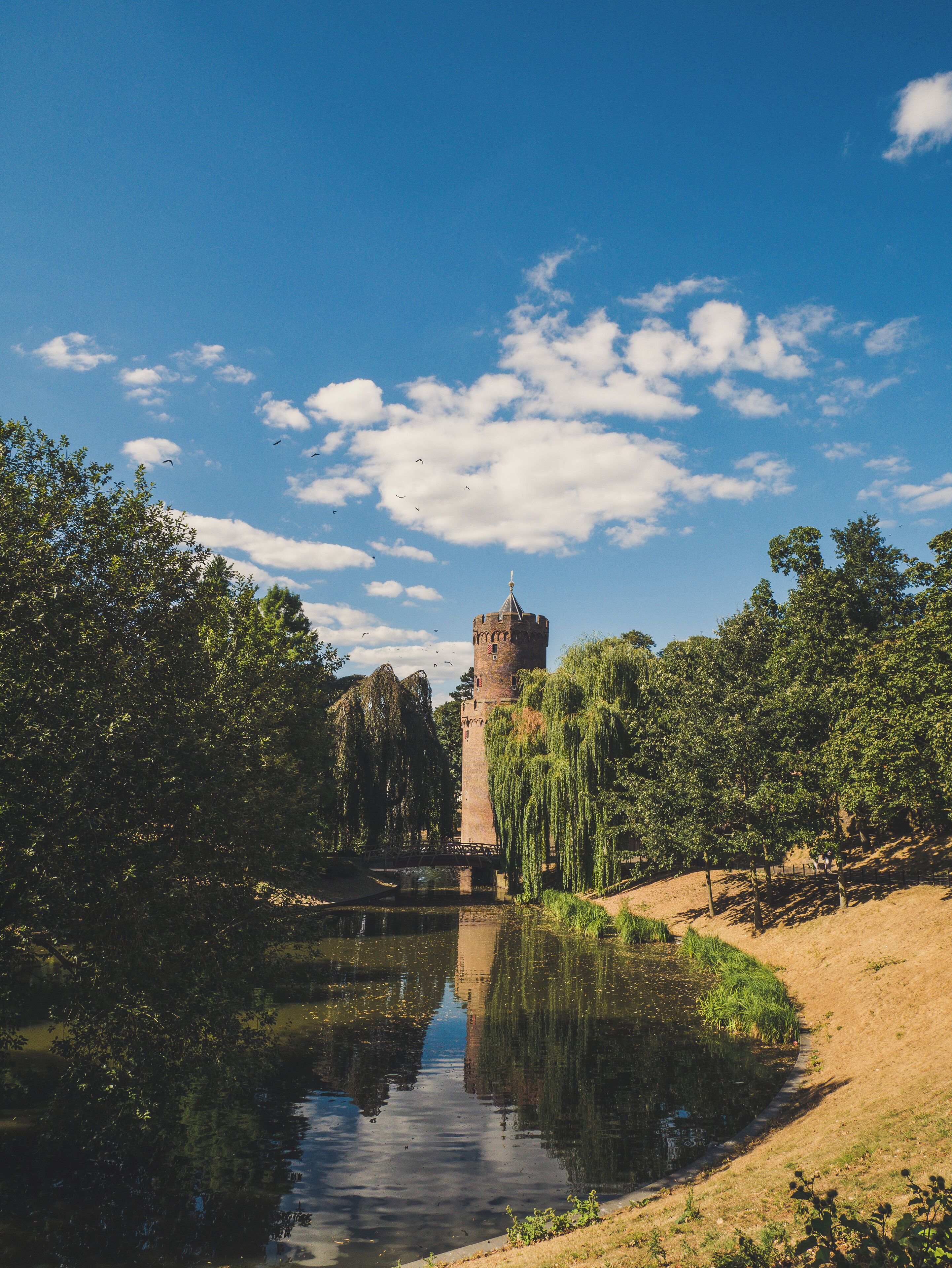 Medieval tower in a park in Nijmegen, Netherlands. 
