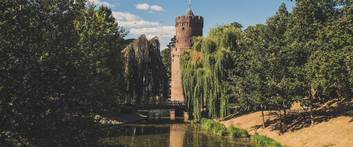 Medieval tower in a park in Nijmegen, Netherlands.