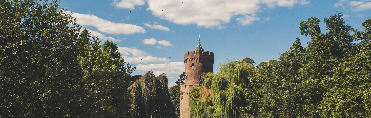 Medieval tower in a park in Nijmegen, Netherlands.