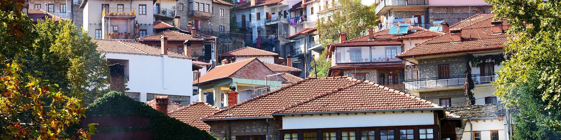 The houses in Metsovo Greek village, Greece