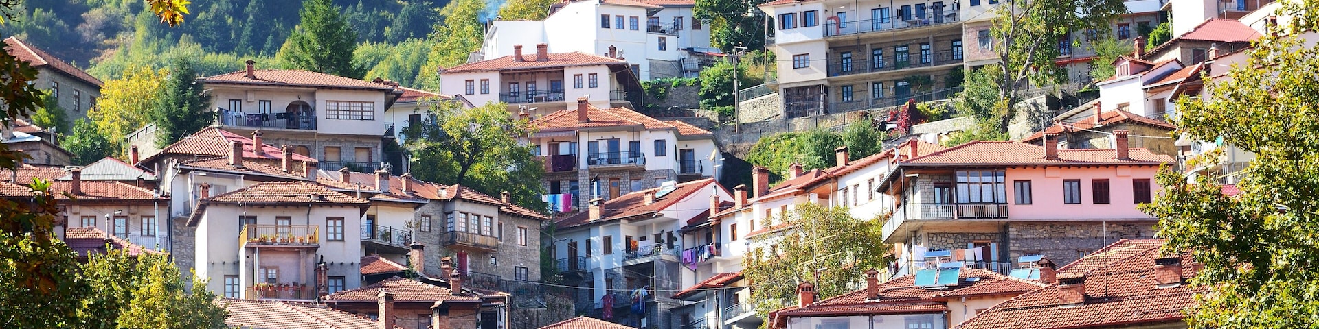 The houses in Metsovo Greek village, Greece