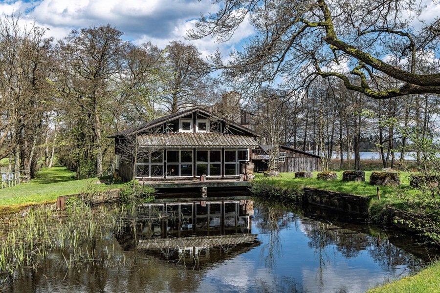 Old water driven factory Klostermoelle in the Danish Lake District, Denmark