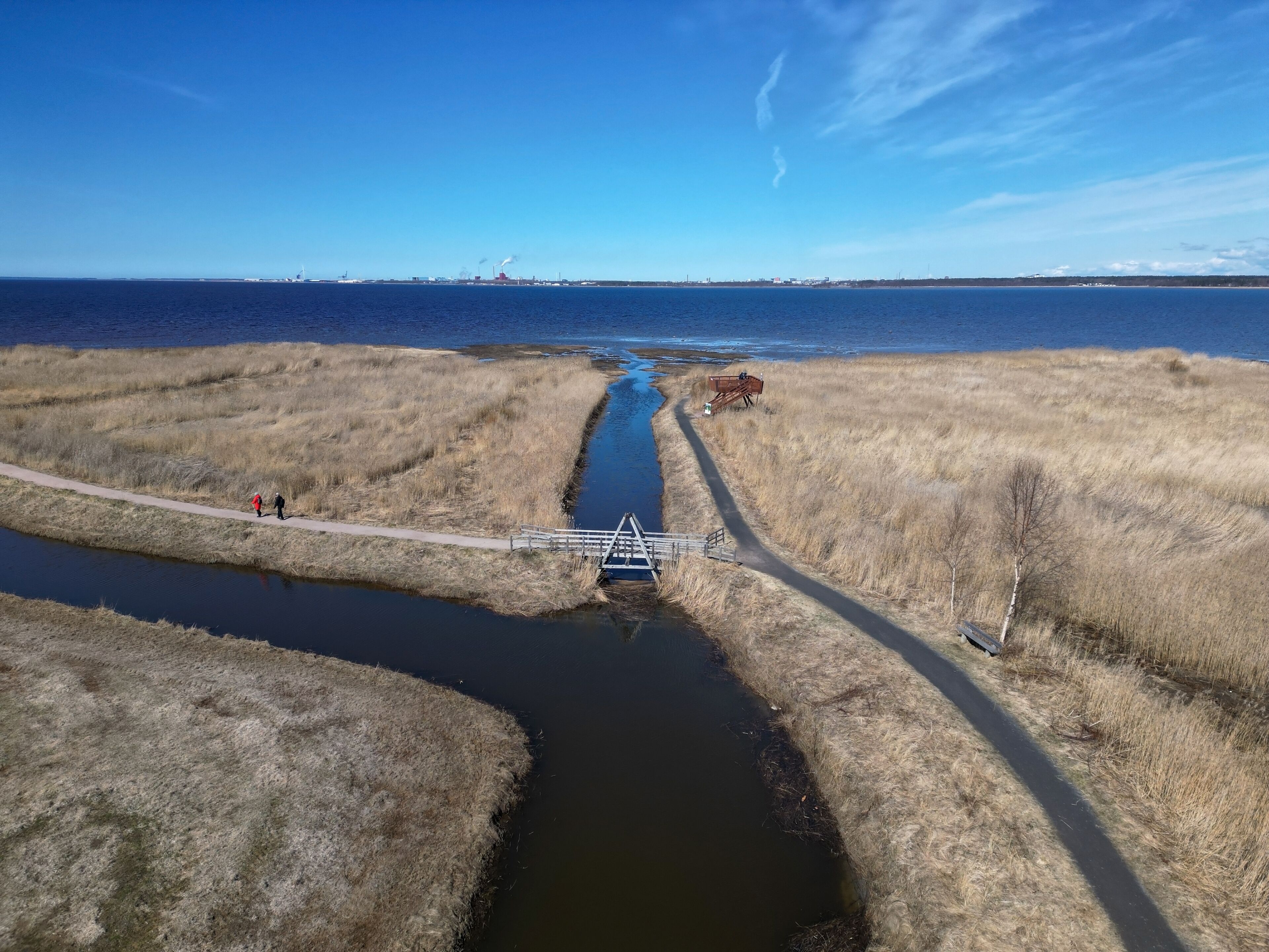 Coastline aerial view scenery in Vihiluoto, Kempele Finland