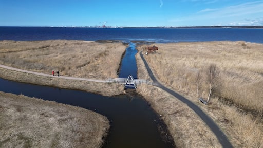 Coastline aerial view scenery in Vihiluoto, Kempele Finland