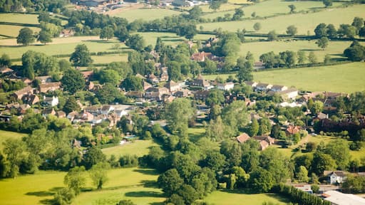 Aerial view of the Surrey village of Charlwood near Gatwick Airport.