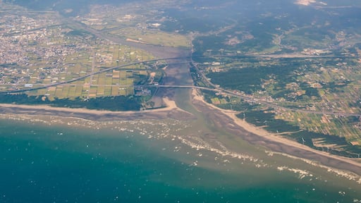 Sunny aerial view of the Zhunan Township, Miaoli County