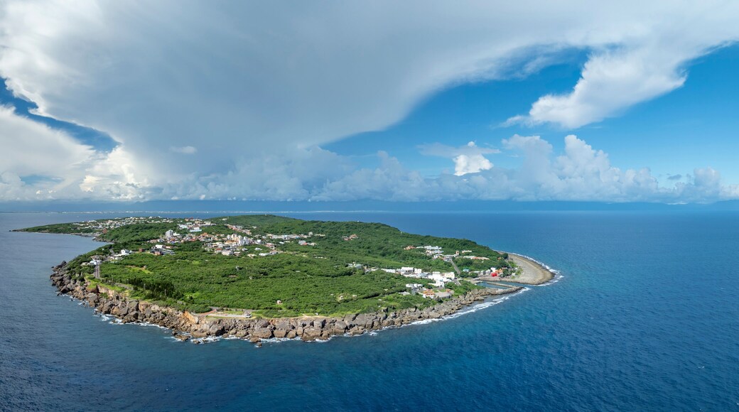 Aerial view of Xiao Liuqiu island in Taiwan