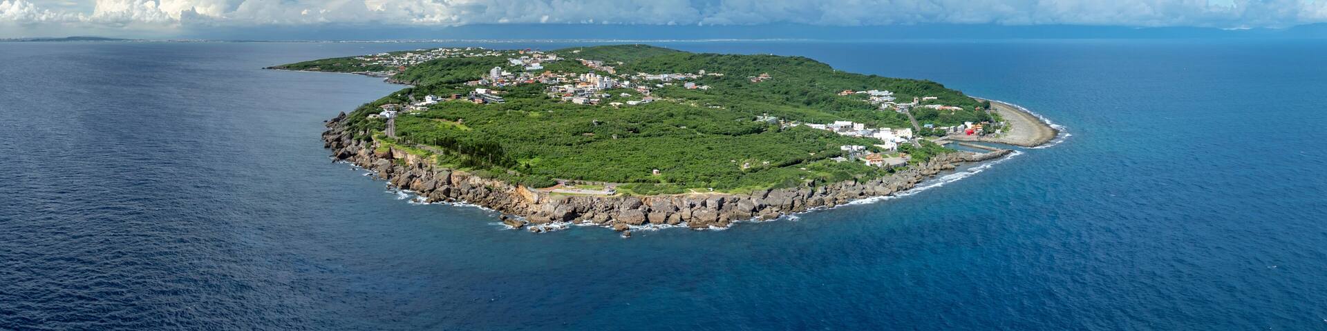Aerial view of Xiao Liuqiu island in Taiwan