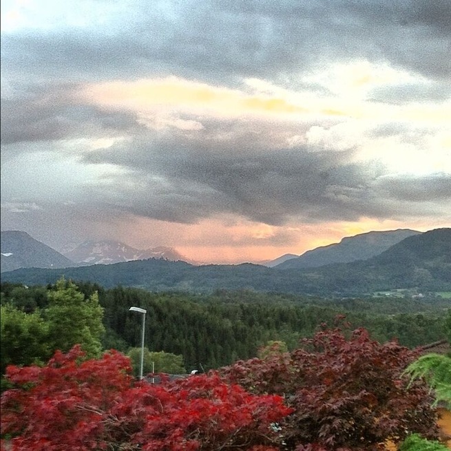#sunset #mountains #snow #norway #clouds #nature