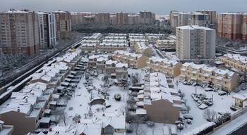 cityscape on a snowy day