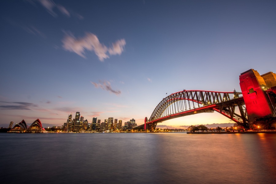 Sydney Harbour and Bridge Long Exposure Sunset