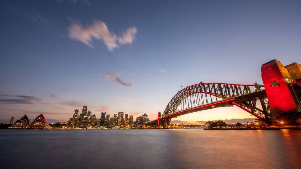 Sydney Harbour and Bridge Long Exposure Sunset