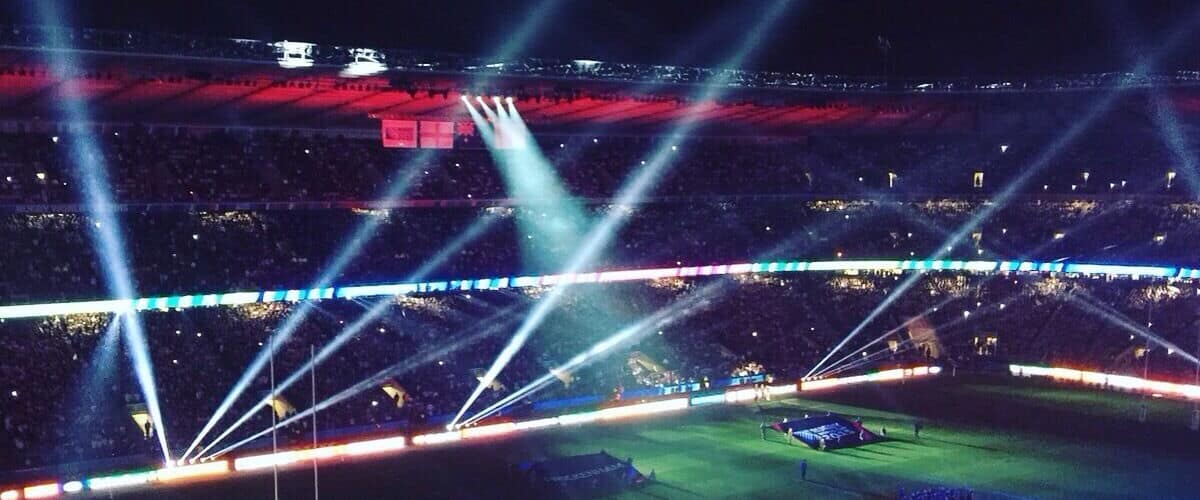 Twickenham Stadium.
Grabbing a game of rugby at the home of Rugby.