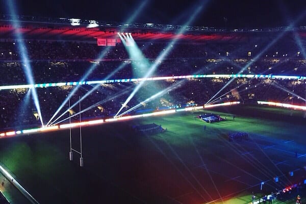 Twickenham Stadium.
Grabbing a game of rugby at the home of Rugby.