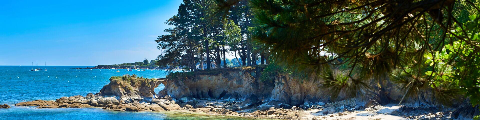 beach in fouesnant beg-meil in brittany france