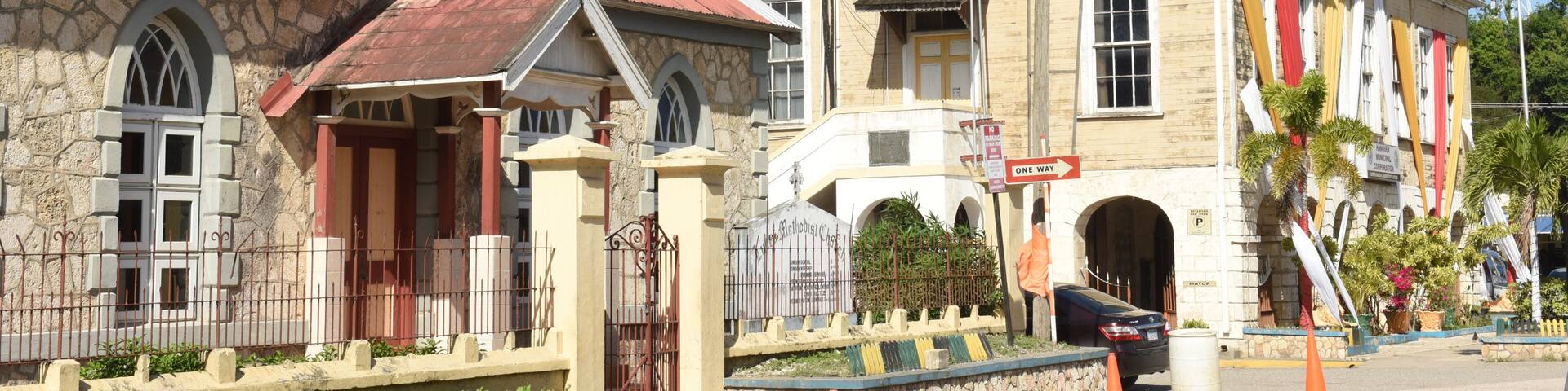 View at the Town hall of Lucea on Jamaica