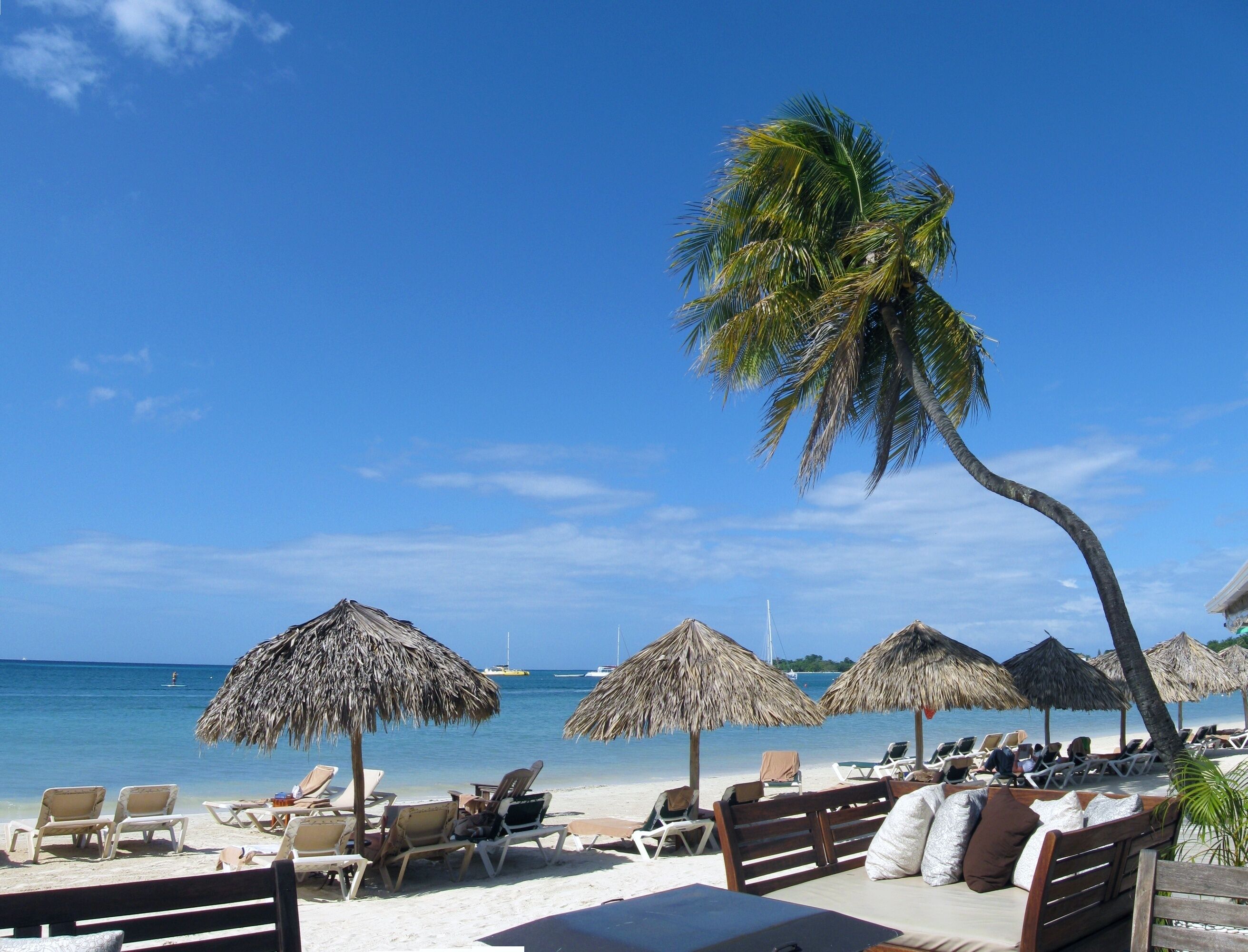 Tropical beach holiday scenery from Negril, Jamaica