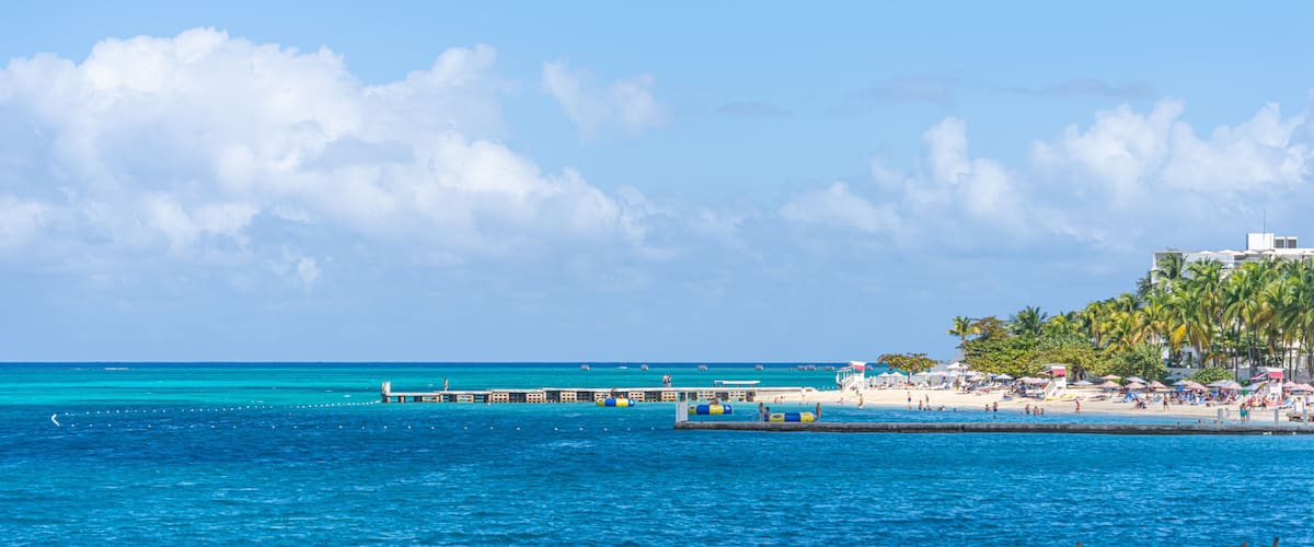 Panorama of Montego Bay Jamaica and the coast