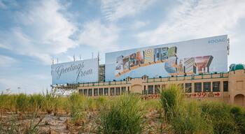 Atlantic City Boardwalk featuring signage