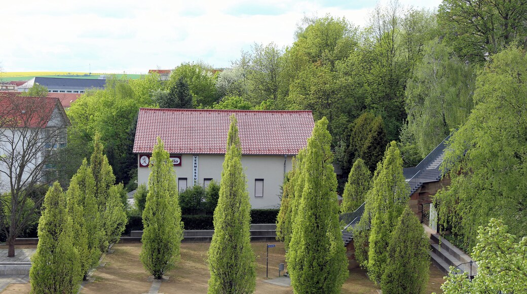 Rautenstraße Nordhausen, einstiger Standort der St. Jacobikirche. Verdeckt die Neue Lesserstiege.