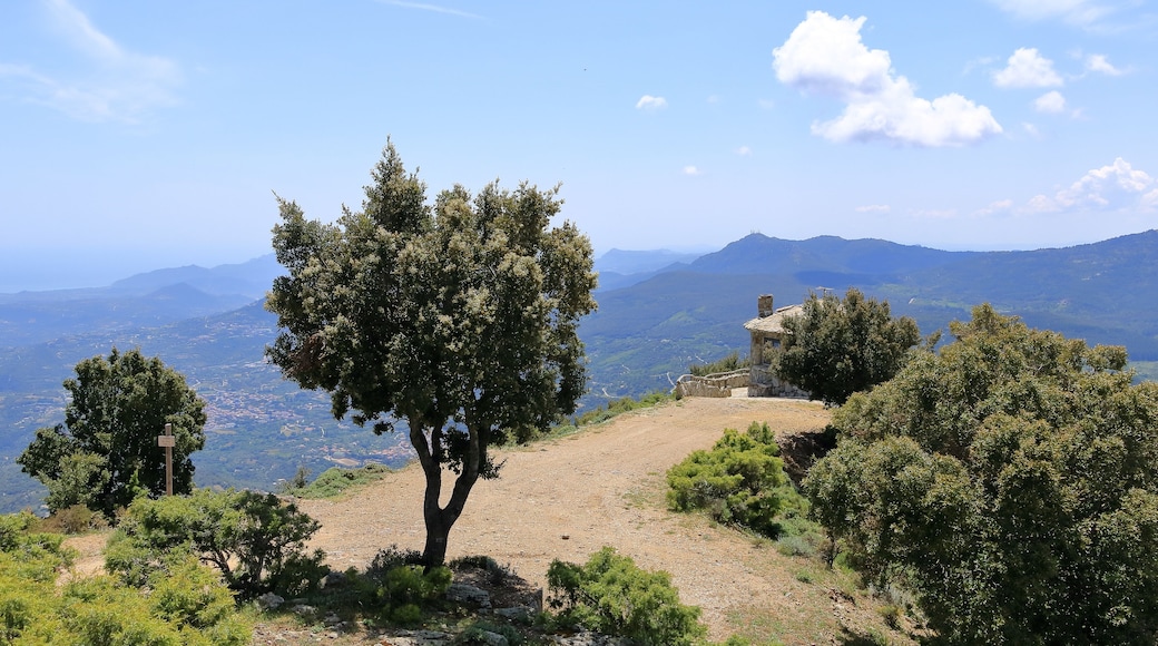 cottage on top of sardinian mountain landscape near Biddamanna Istrisàili/Villagrande Strisaili, Italy
