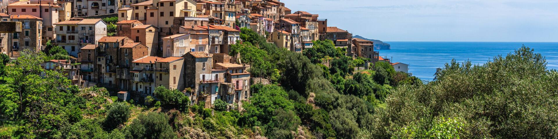 The beautiful village of Pisciotta, in the Cilento region of Campania. Italy.