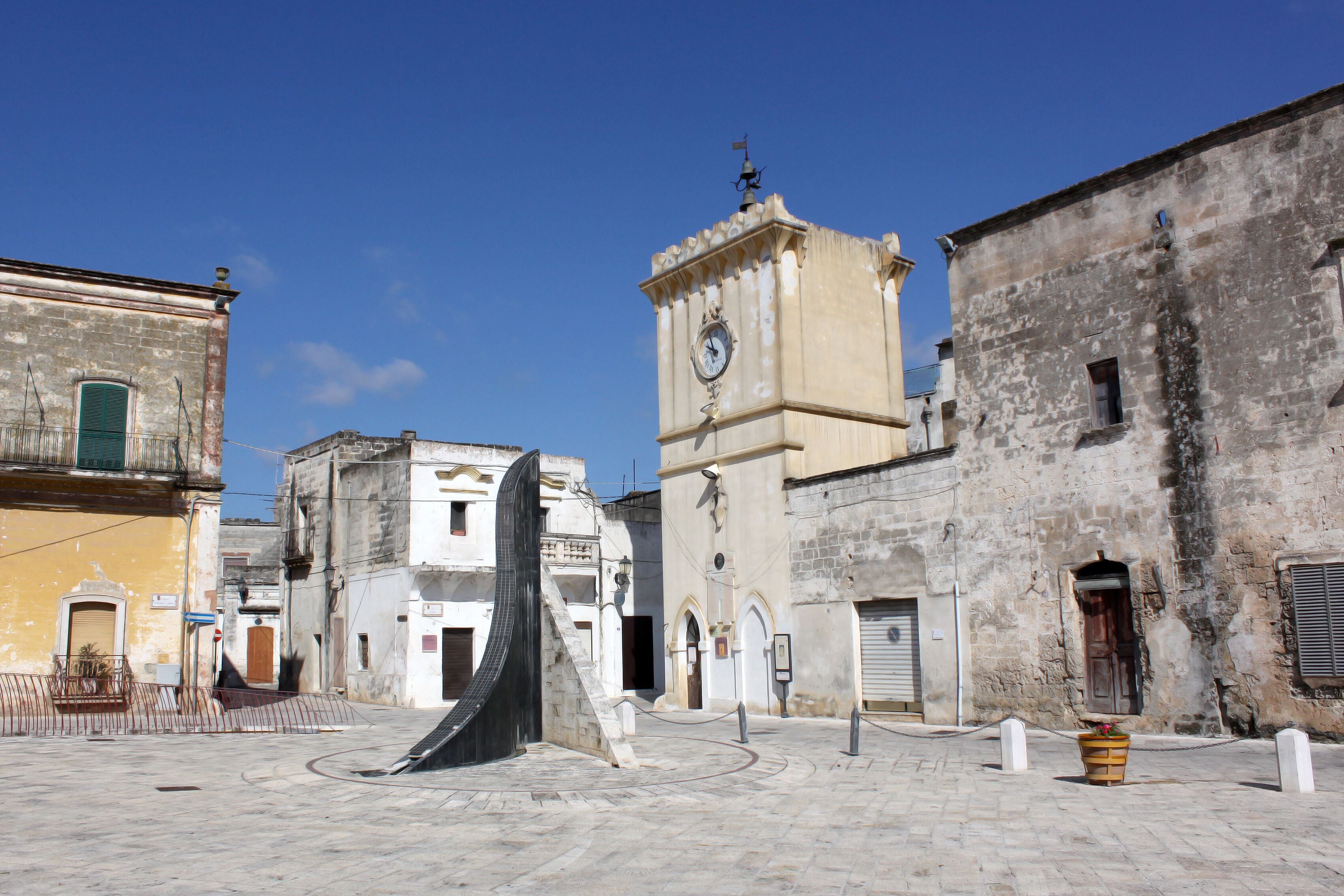 View of Piazza Vittorio Veneto in Avetrana, Puglia, Italy