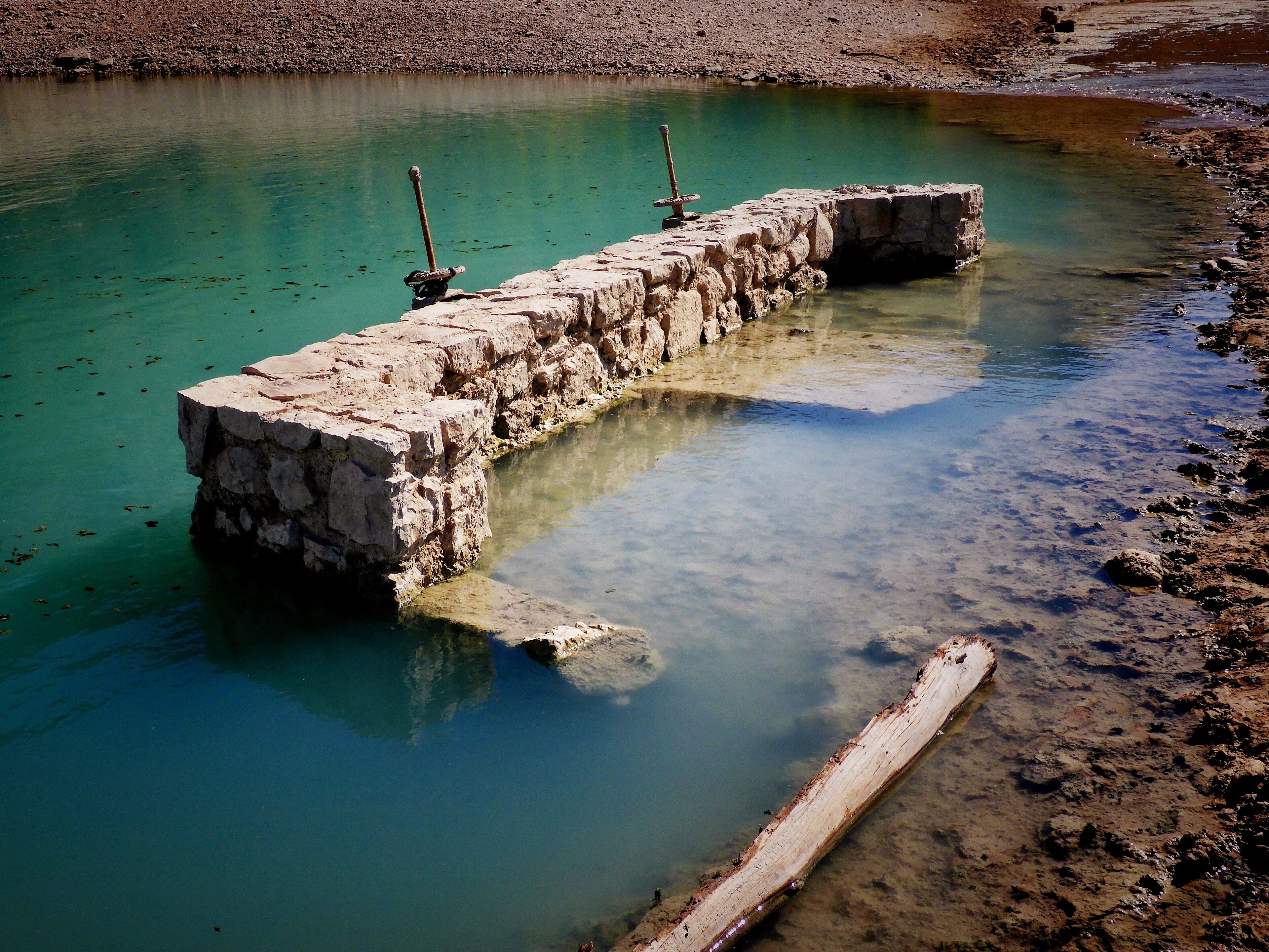 The Roman baths at Lake Negratín, Spain have surfaced due to the chronically low water levels. Normally they are under approximately 18m of water.