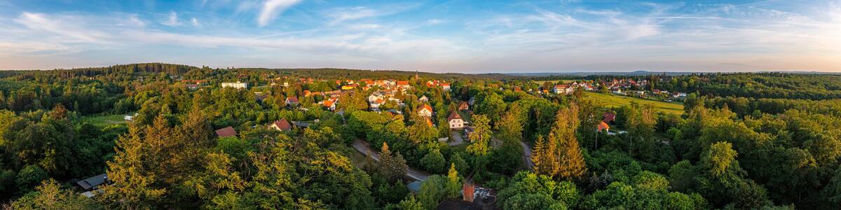 Luftbild Blick über Friedrichsbrunn im Harz
