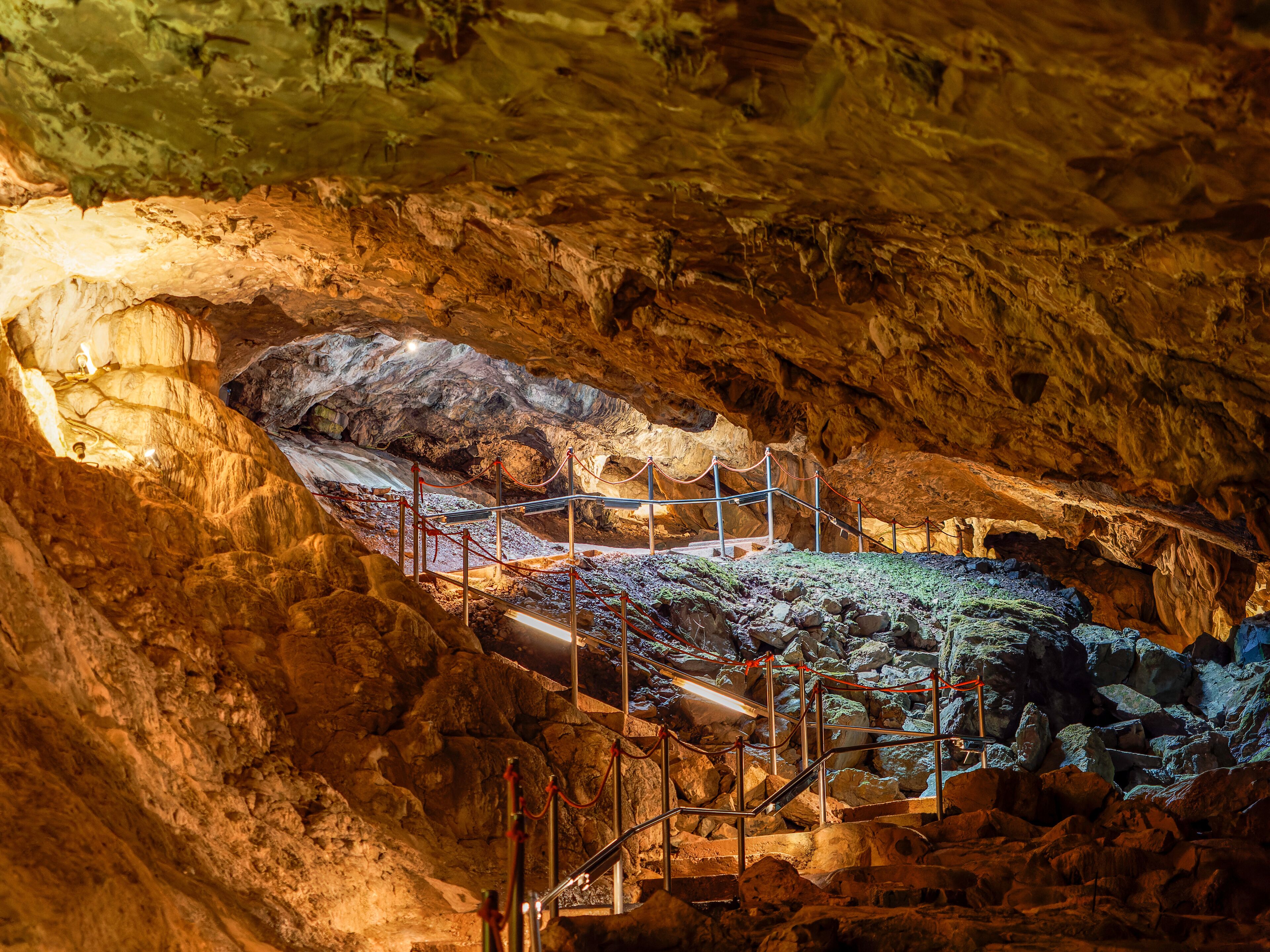Cueva de Las Güixas, Villanúa, Pyrenees, Huesca, Aragon, Spain. Cave that can be visited in Villanua