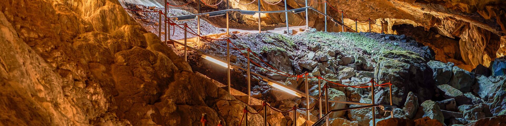 Cueva de Las Güixas, Villanúa, Pyrenees, Huesca, Aragon, Spain. Cave that can be visited in Villanua