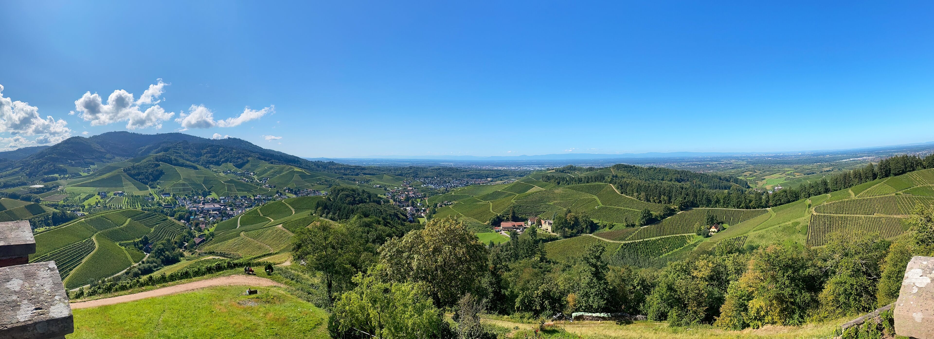 Blick vom Schloss Staufenberg auf Durbach und Umgebung, Ortenaukreis, Schwarzwald