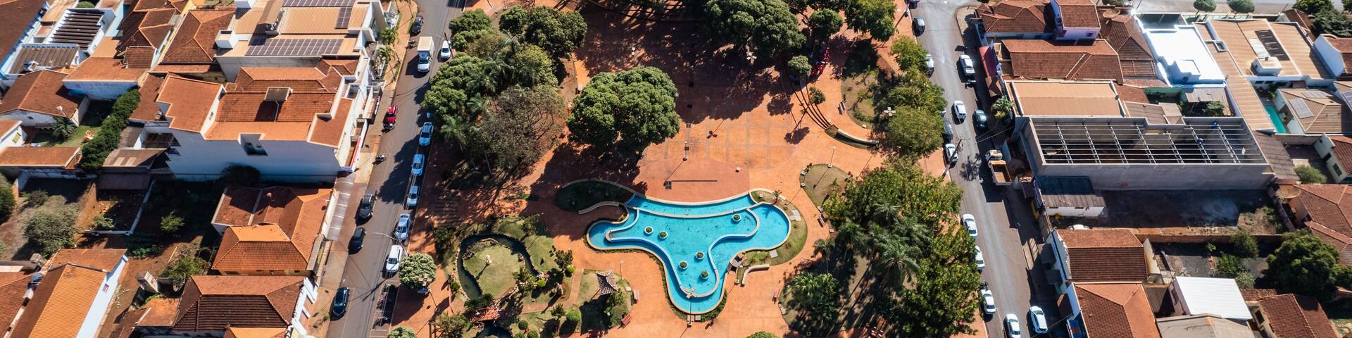 Guaíra, Sao Paulo/Brazil - Circa August 2022: Aerial view of Guaíra. City in the state of São Paulo.