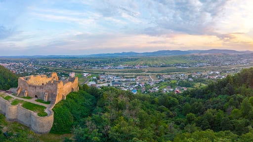 Panorama view of Neamt citadel in Romania